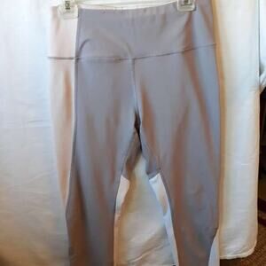 Apana Leggings Full Length Activewear Pants Size L Gray Pale Pink